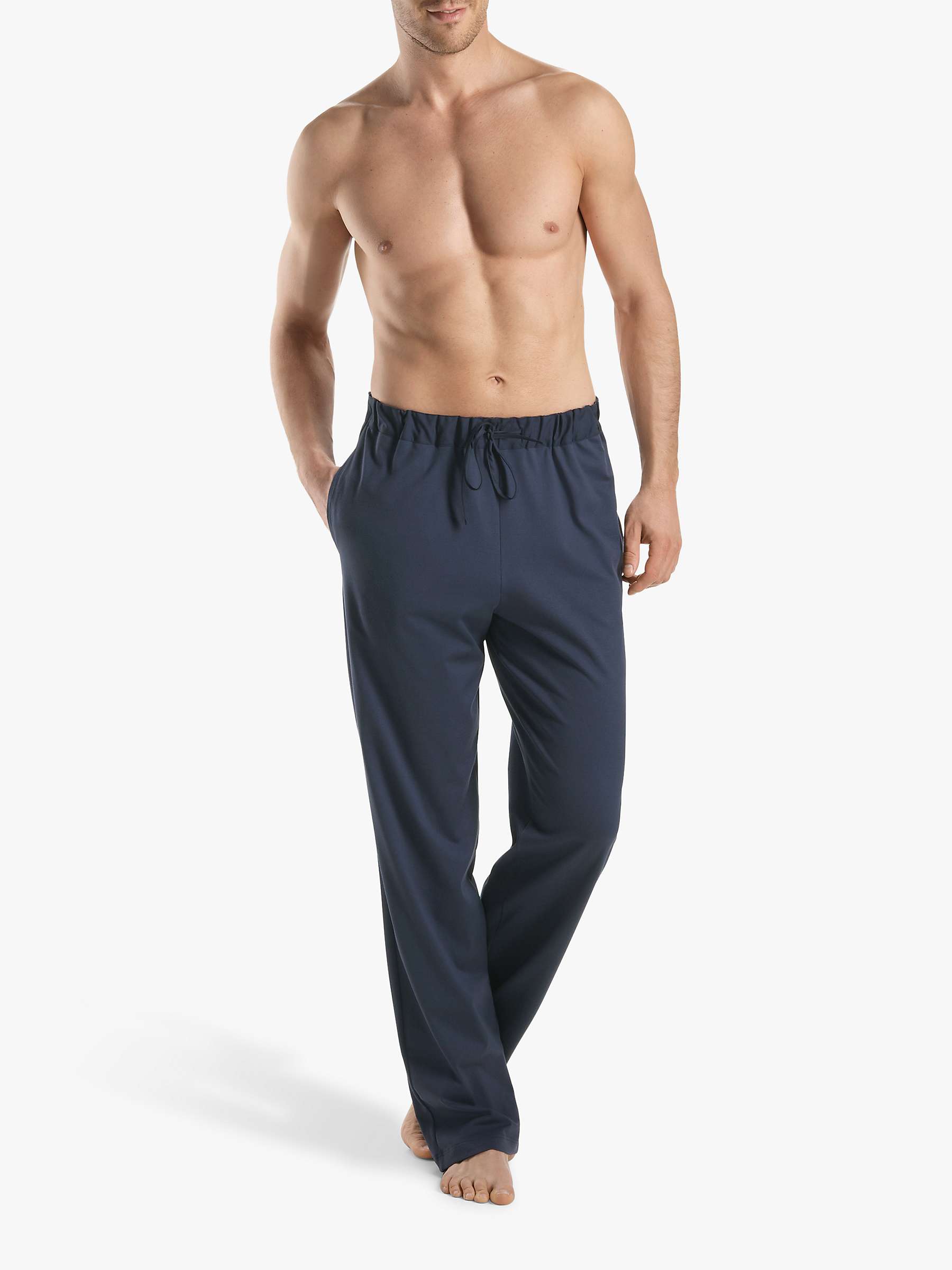 Buy Hanro Cotton Jersey Lounge Pants, Navy Online at johnlewis.com