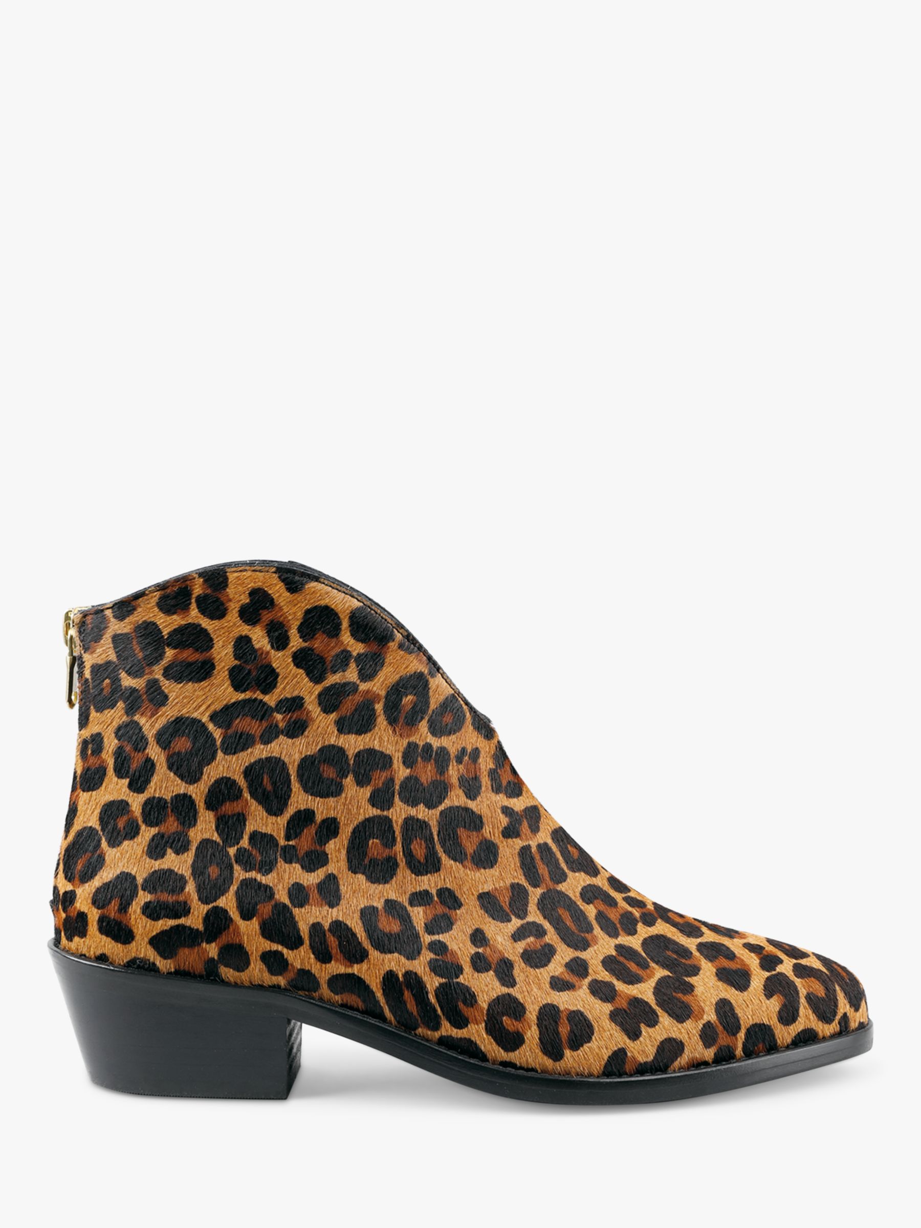 fabric Out of date square hush Burford Leopard Hair On Leather Ankle Boots, Multi Fur