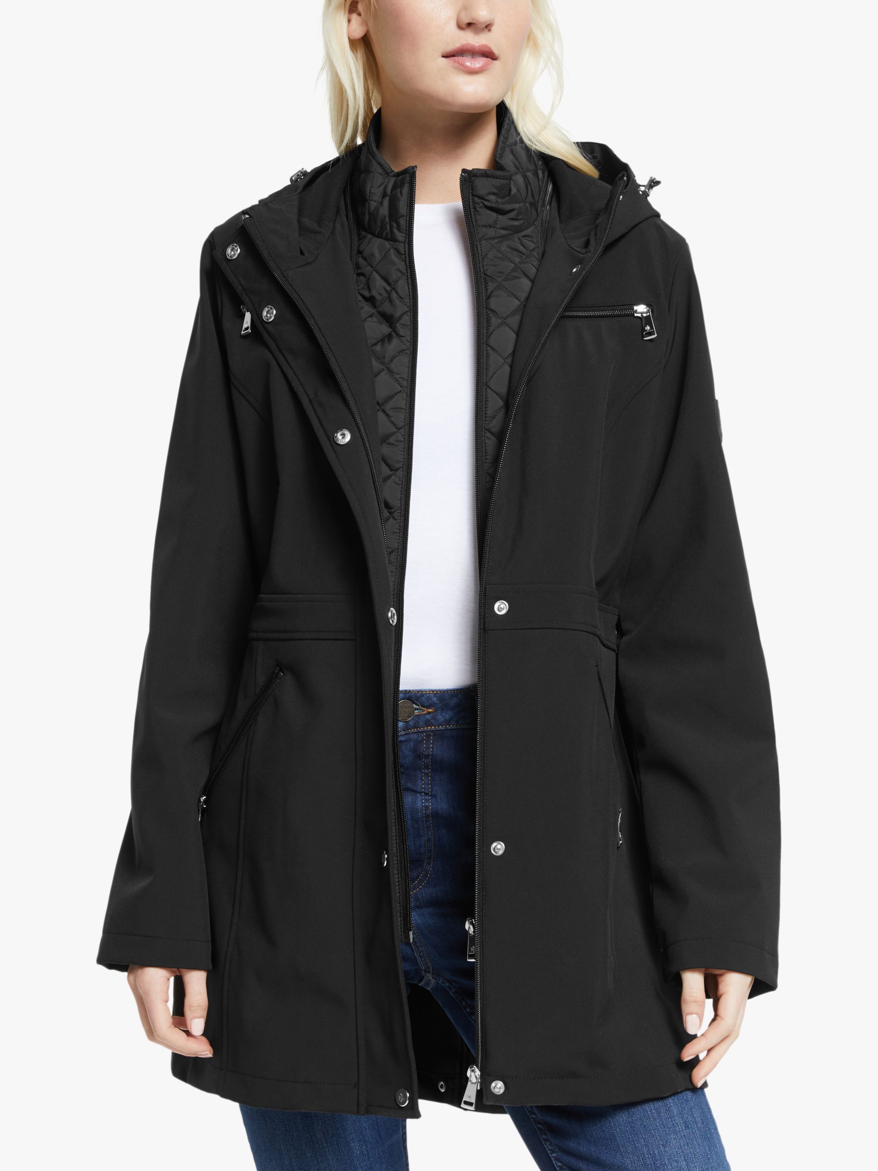 Lauren Ralph Lauren Soft Shell Quilted Coat, Black, XS