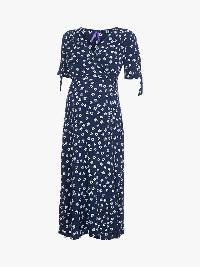 Seraphine Floral Wrap Midi Dress, Navy at John Lewis & Partners