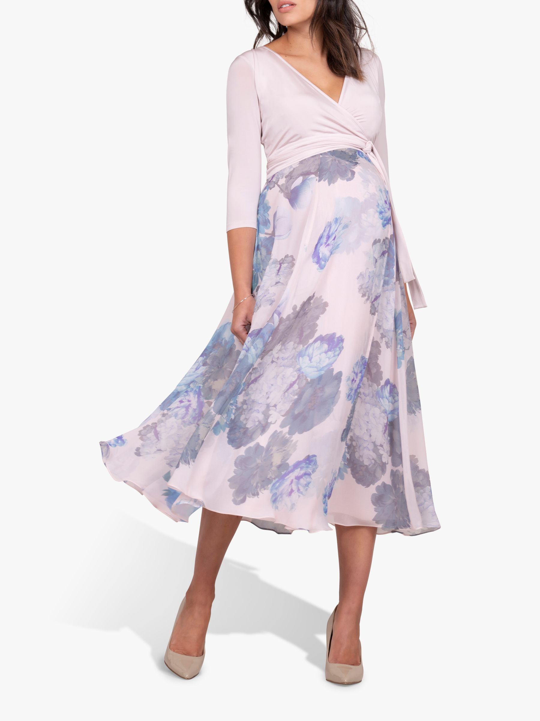 Floral Print High-Low Maternity Nursing Wrap Dress