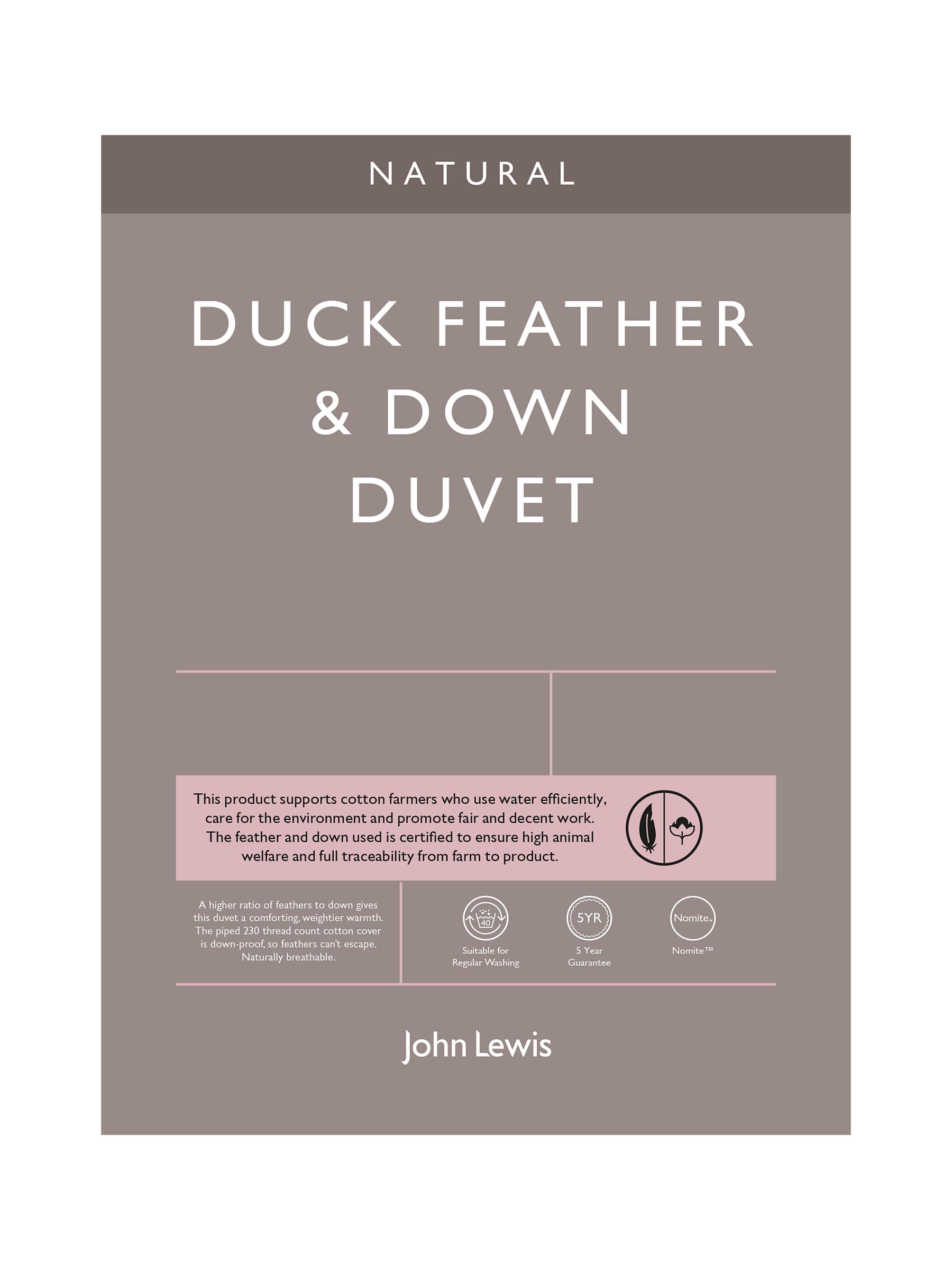John Lewis Partners Natural Duck Feather And Down Duvet 4 5 Tog