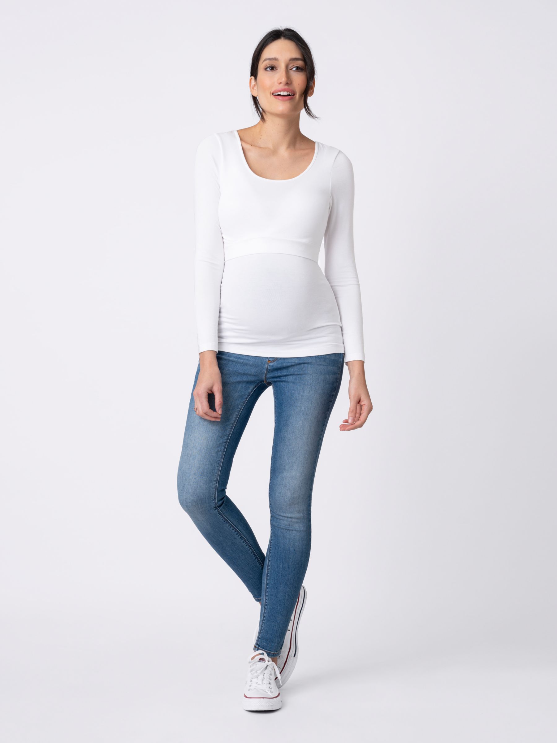 Buy Seraphine Long Sleeve Maternity and Nursing Top, Pack of 2, Black/White Online at johnlewis.com