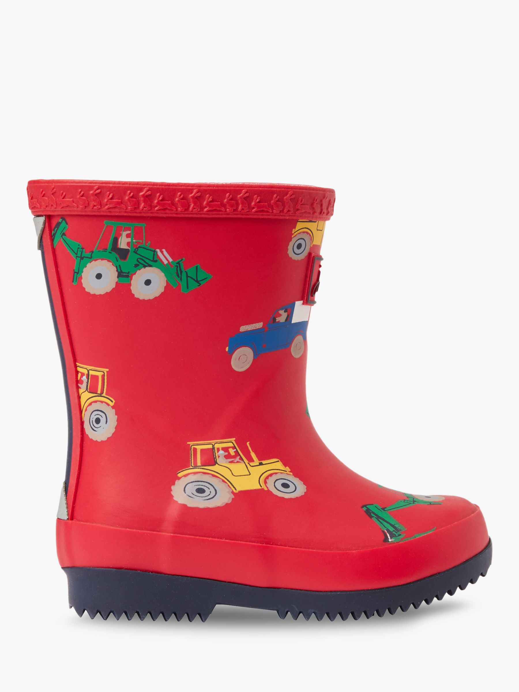 Little Joule Junior Wellington Boots, Red Vehicles