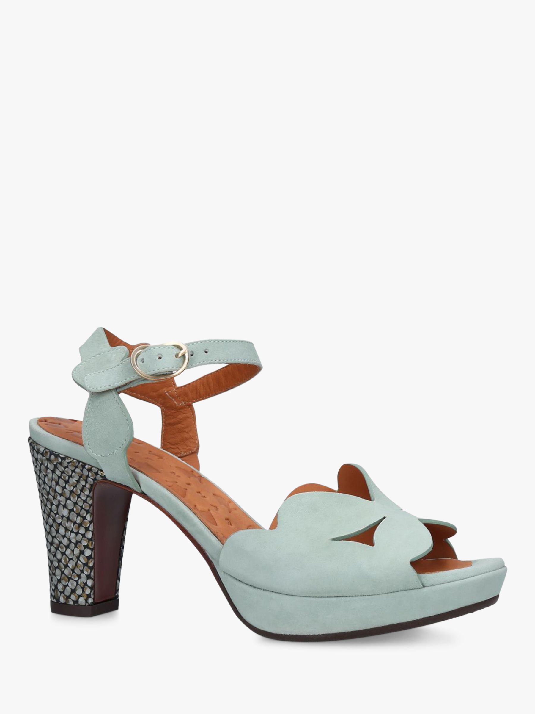 Mihara Edana Scallop Detail Block Heel Leather Occasion Shoes