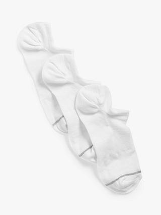John Lewis & Partners Organic Cotton Rich Low Cut Men's Socks, Pack of 3, White