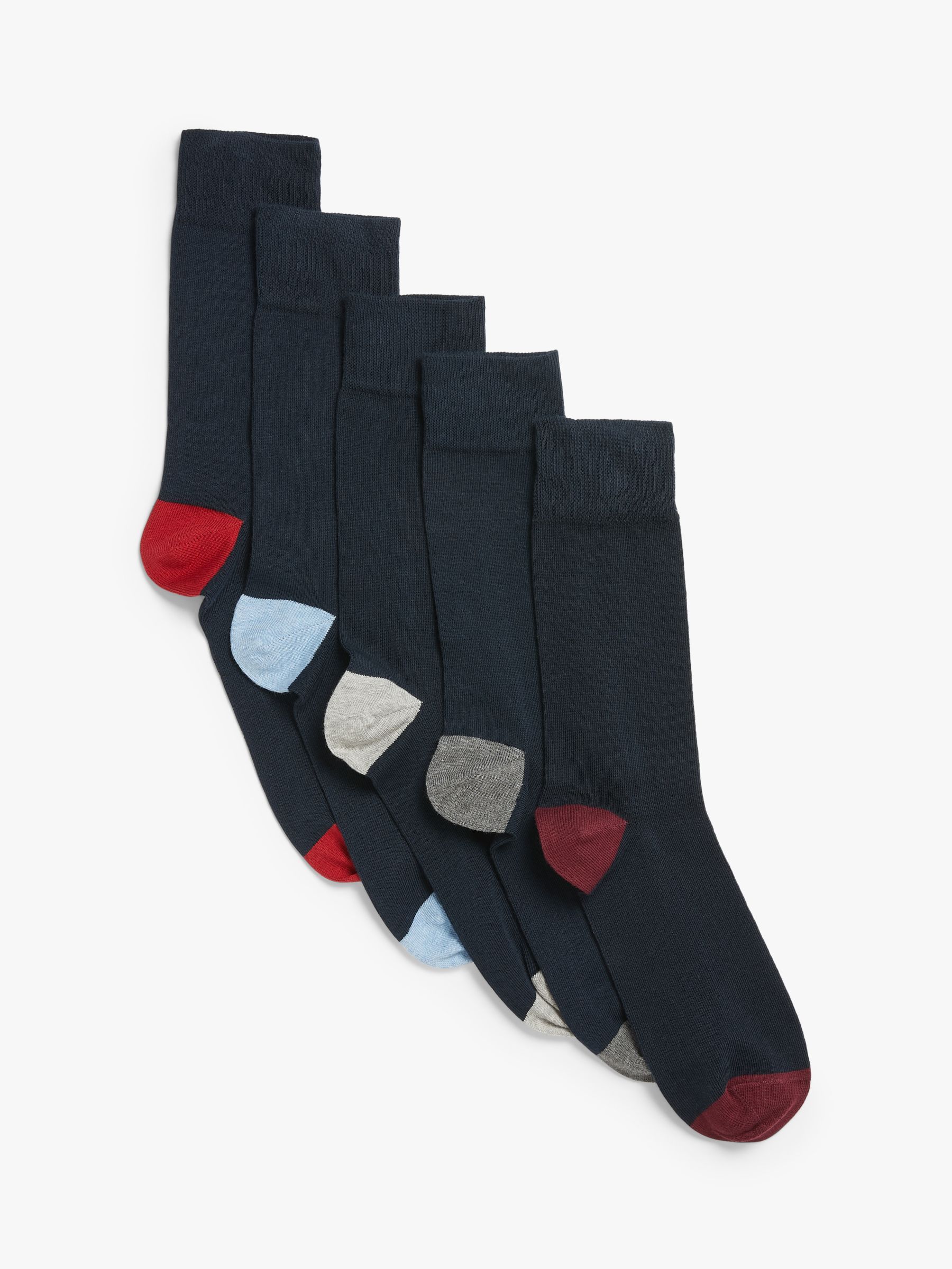 Buy John Lewis Organic Cotton Rich Heel and Toe Men's Socks, Pack of 5 Online at johnlewis.com