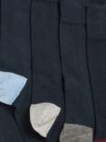 John Lewis Organic Cotton Rich Heel and Toe Men's Socks, Pack of 5, Navy