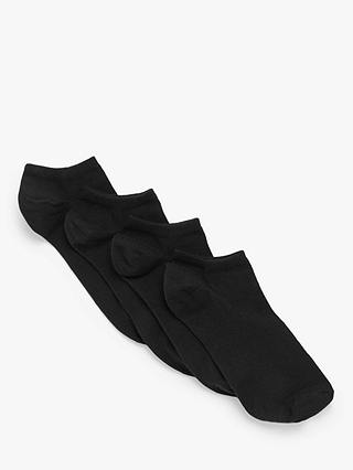 John Lewis & Partners Organic Cotton Rich Men's Trainer Socks, Pack of 4