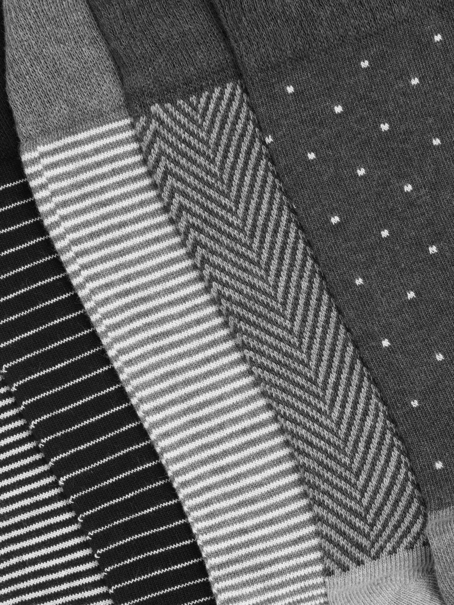 Buy John Lewis Stripe Spot Organic Cotton Rich Men's Socks, Pack of 5 Online at johnlewis.com