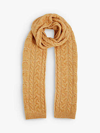 Jigsaw Cosy Cable Knit Scarf, Yellow