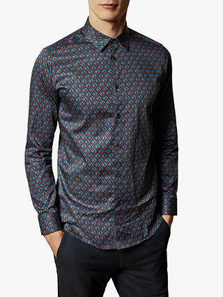 Ted Baker GLACEE Geo Print Shirt, Navy Blue