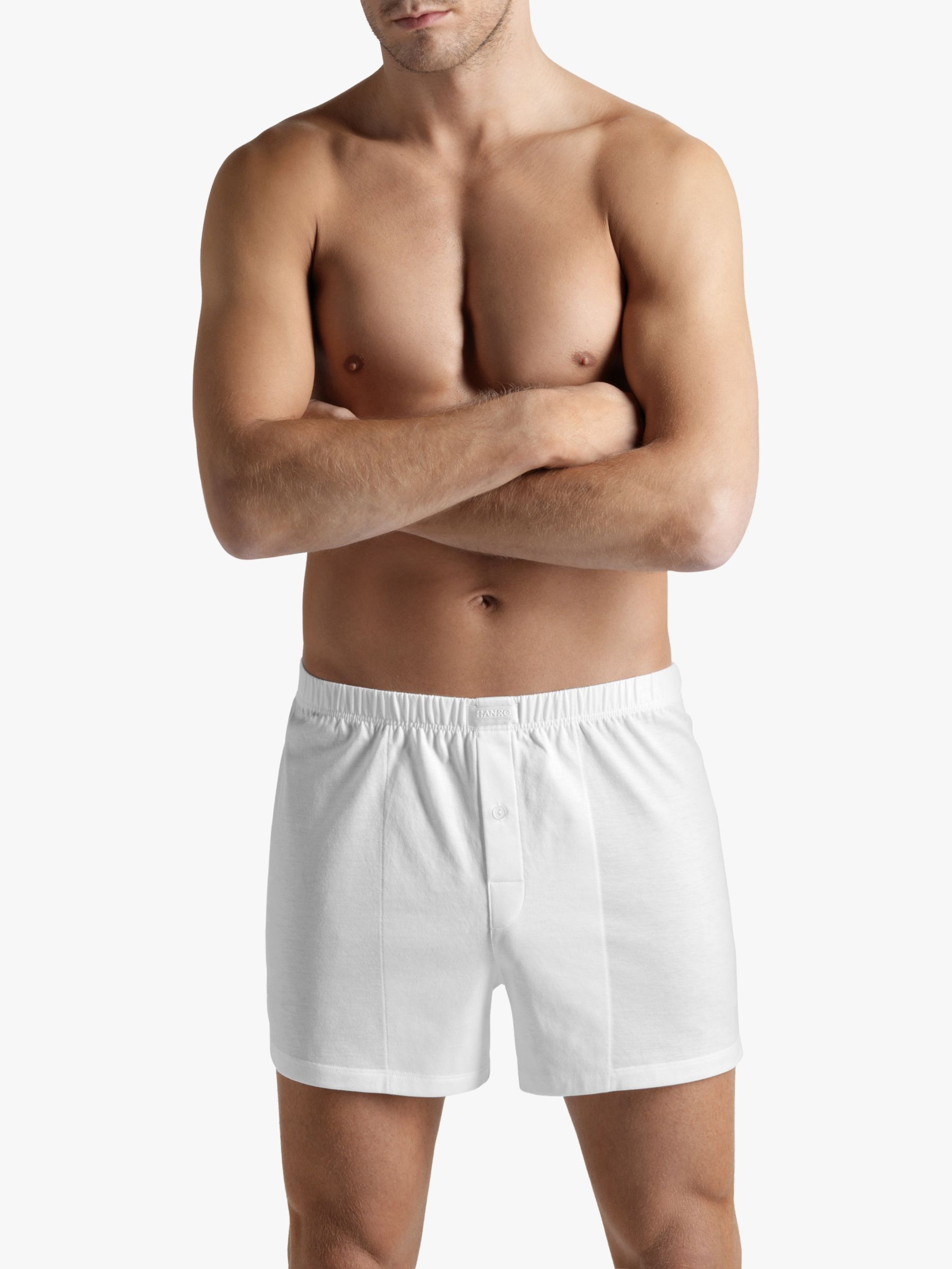 Hanro Jersey Boxer Shorts White At John Lewis And Partners