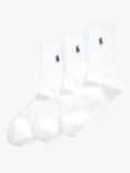 Polo Ralph Lauren Ankle Socks, Pack of 3, White