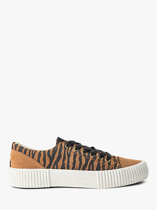 SHOE THE BEAR Andrea Zebra Print Lace Up Trainers, Brown