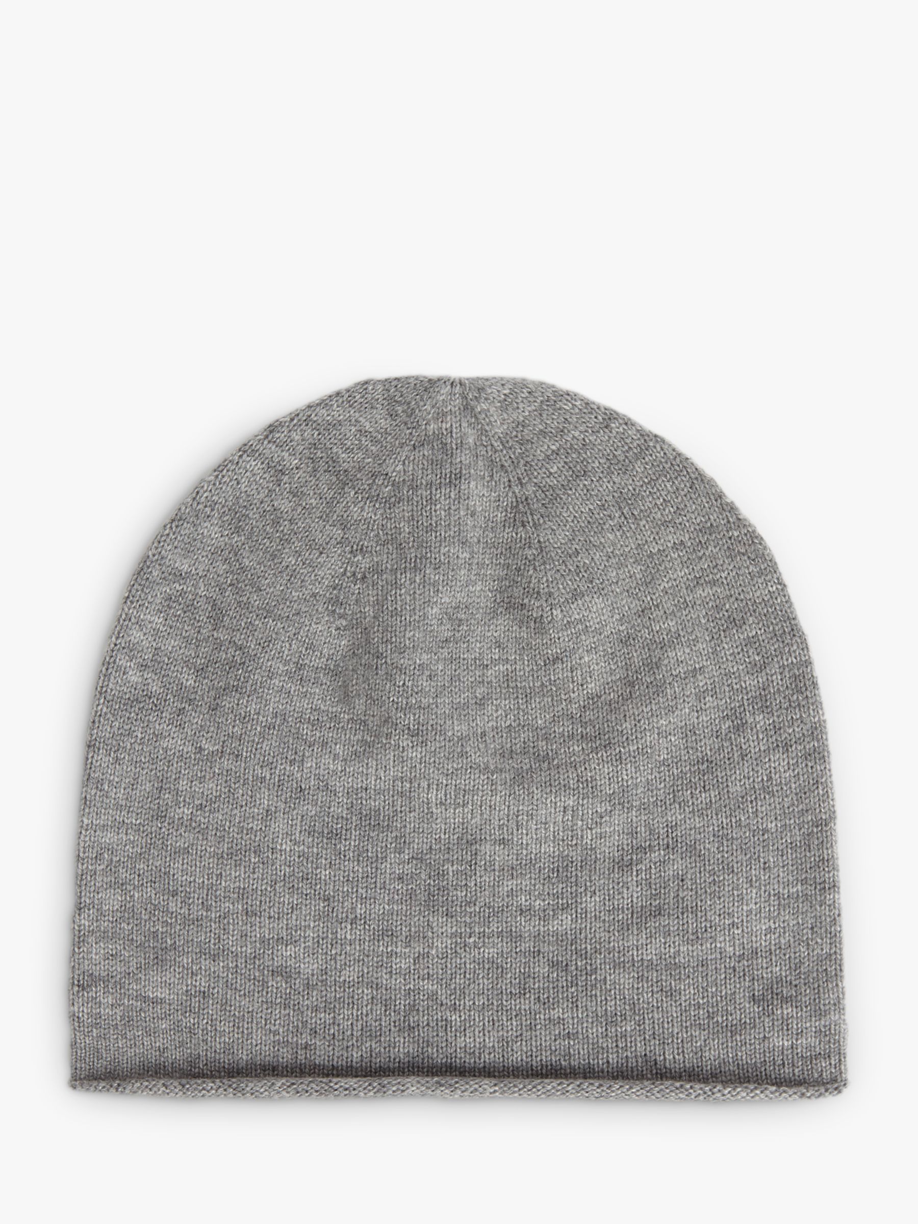 AllSaints Wool & Cashmere Self Rolled Edge Beanie, Pale Grey at John ...