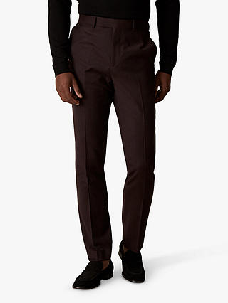 Jaeger Wool Flannel Slim Fit Suit Trousers, Burgundy