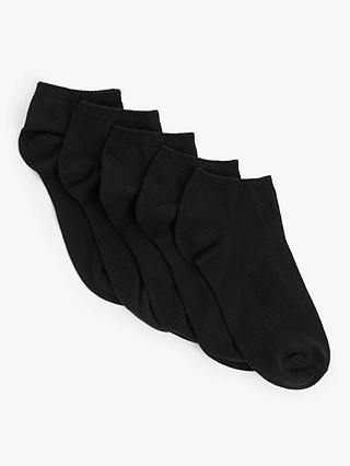 John Lewis & Partners Organic Cotton Blend Trainer Socks, Pack of 5