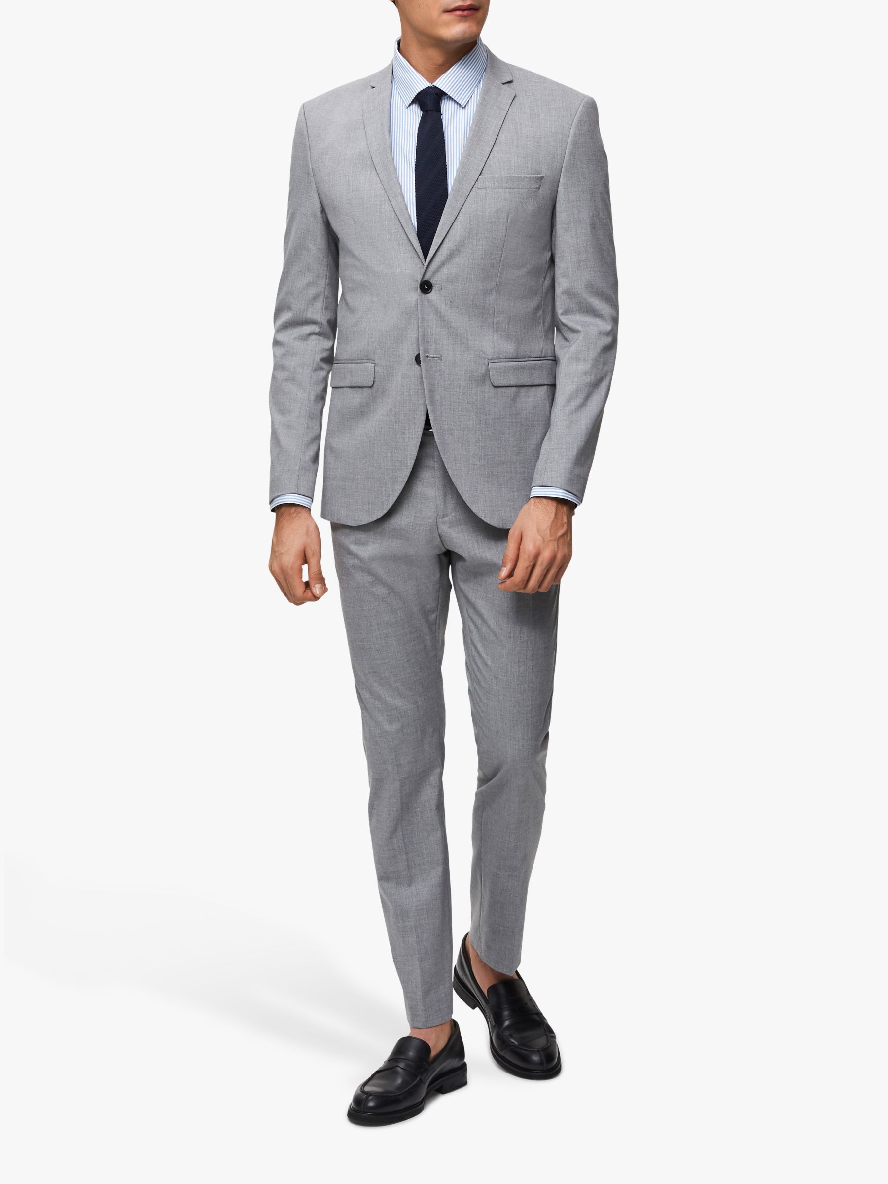 SELECTED HOMME Slim Fit Suit Jacket, Light Grey at John Lewis & Partners
