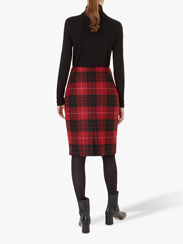 Hobbs Daphne Wool Skirt, Red/Black at John Lewis & Partners