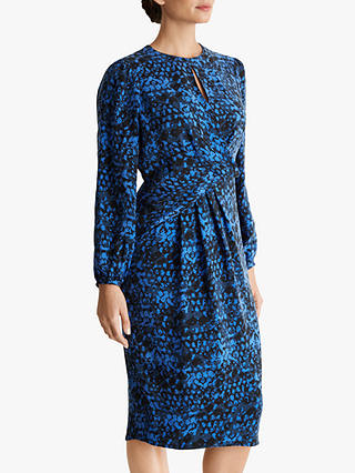 Fenn Wright Manson Petite Geoergine Animal Print Dress, Blue