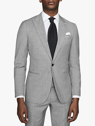 Reiss Trullo Hopsack Wool Slim Fit Suit Jacket, Soft Grey