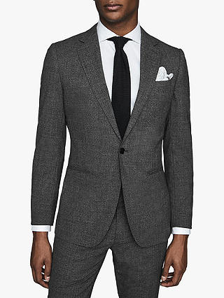 Reiss Viper Textured Slim Fit Suit Jacket, Charcoal