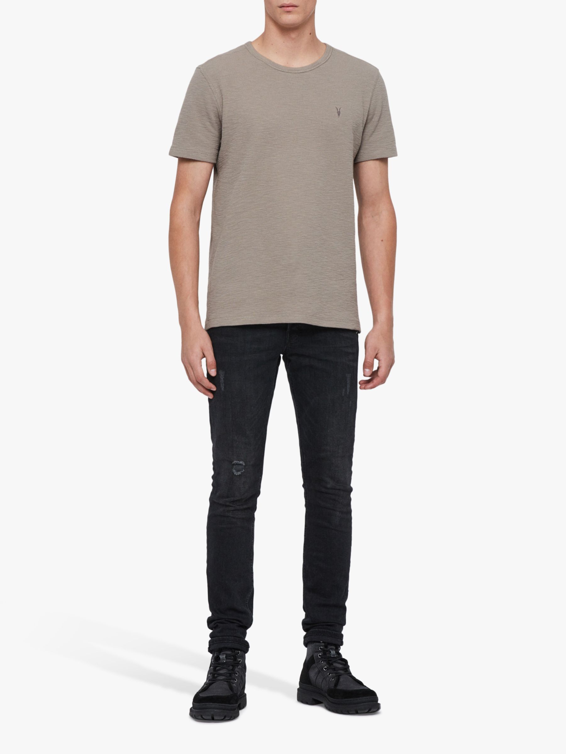 AllSaints Muse Short Sleeve T-Shirt, Cement Grey, XS