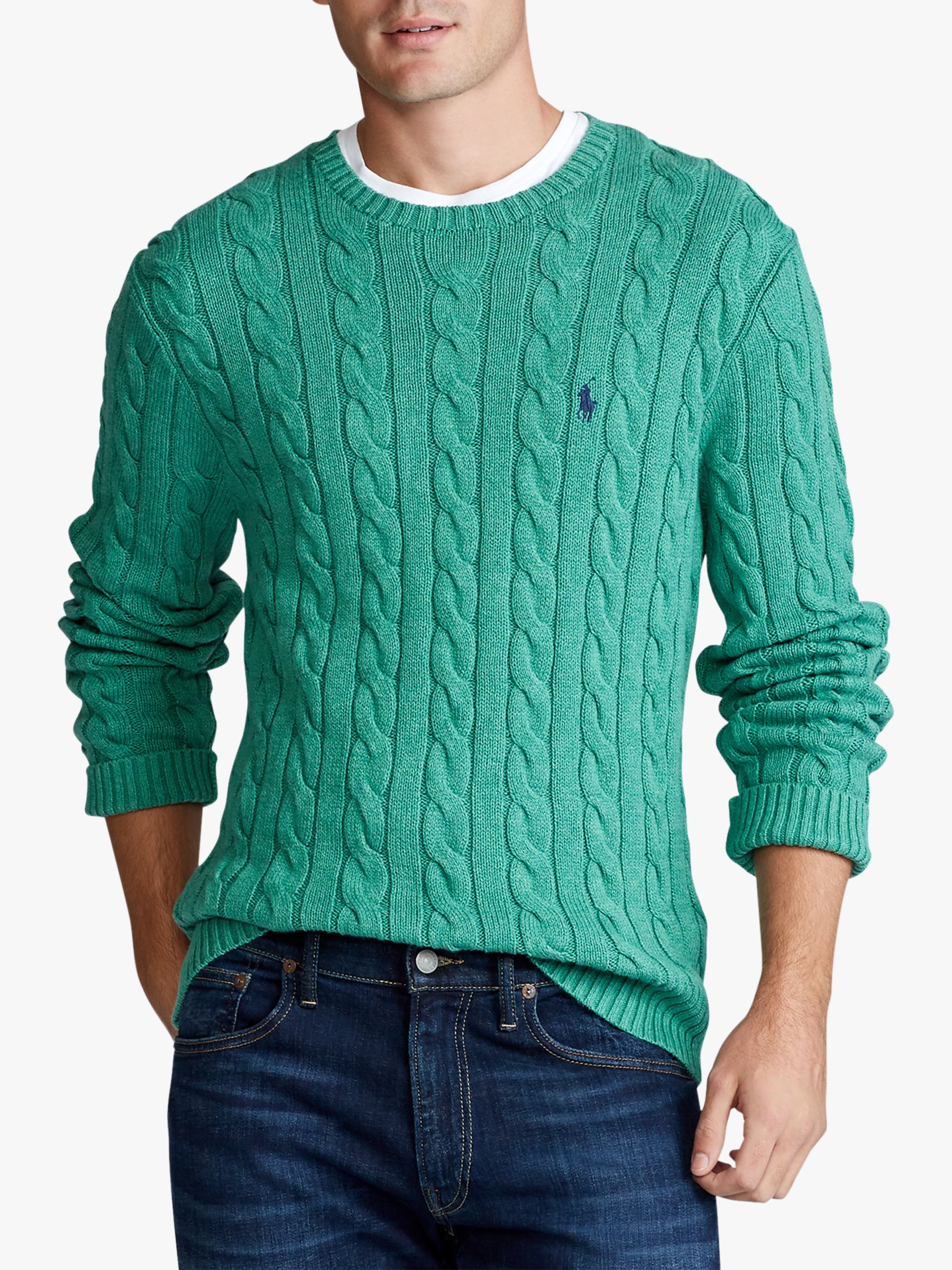 ralph lauren green cable knit