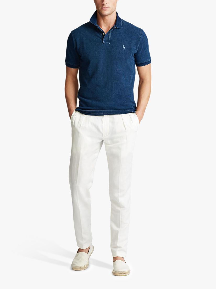 Polo Ralph Lauren Slim Fit Mesh Polo Shirt, Dark Indigo, S