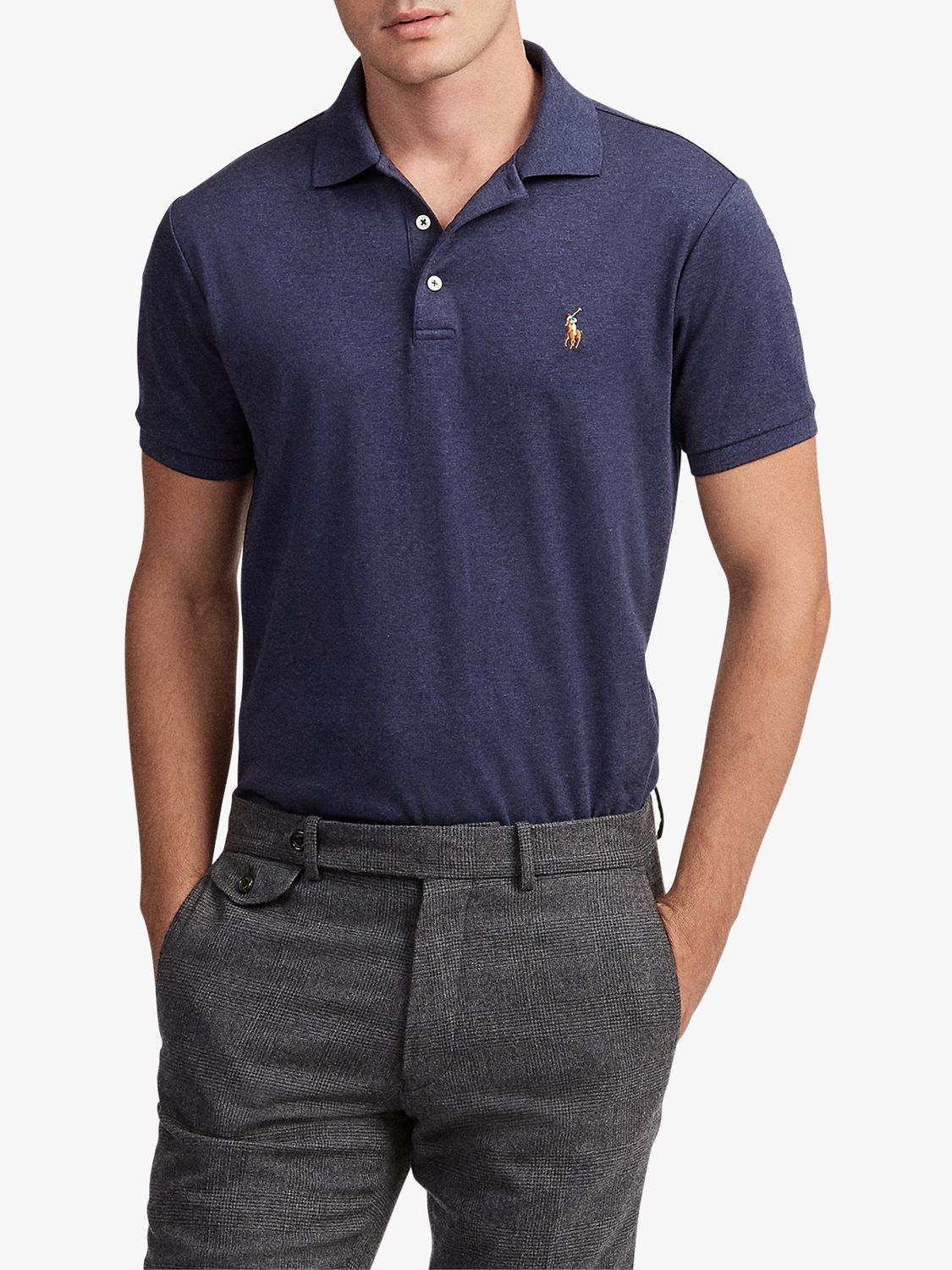 Polo Ralph Lauren Slim Fit Soft Touch Polo Shirt, Spring Navy Heather ...
