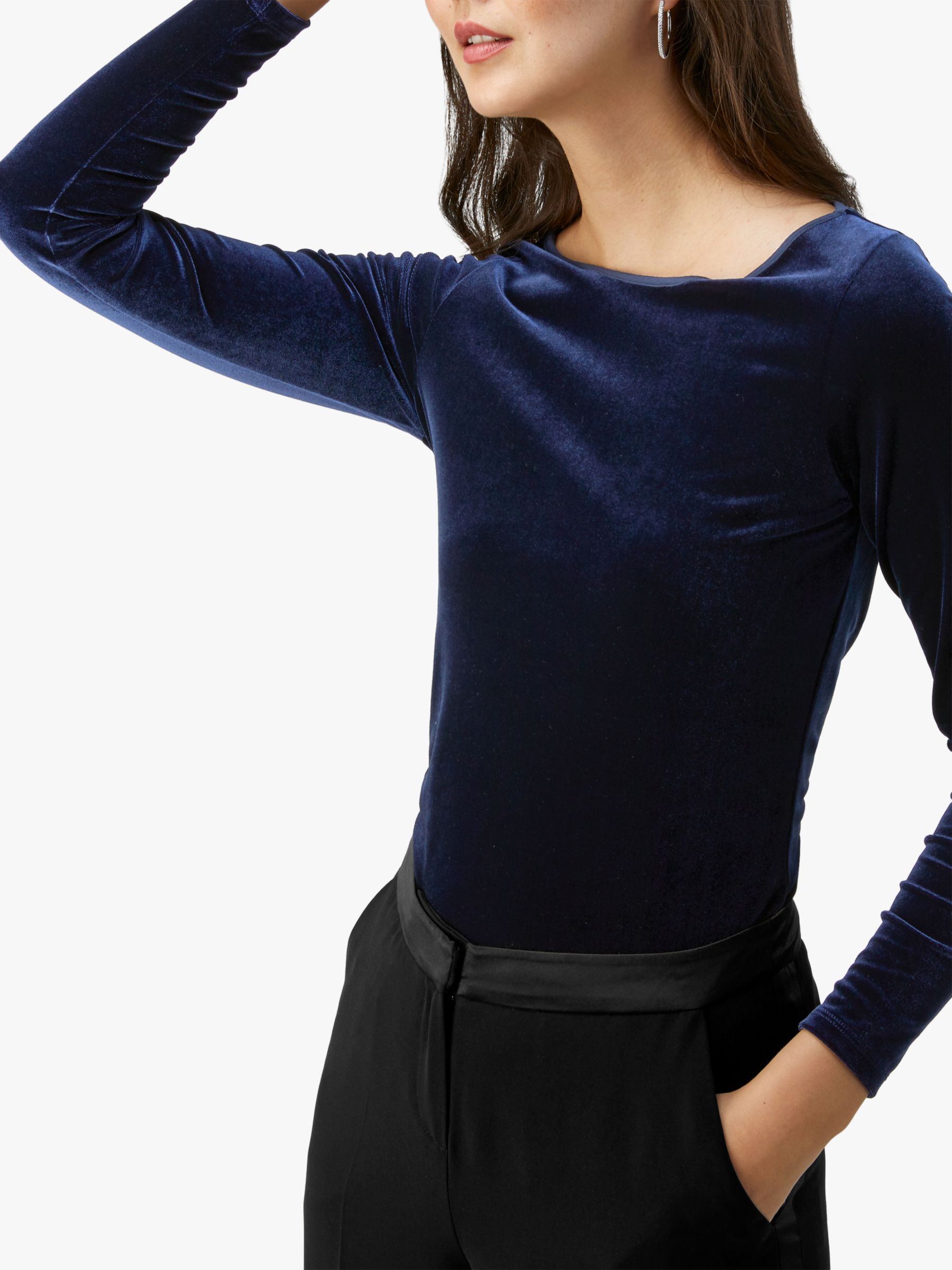 Pure Collection Velour Boat Neck Top