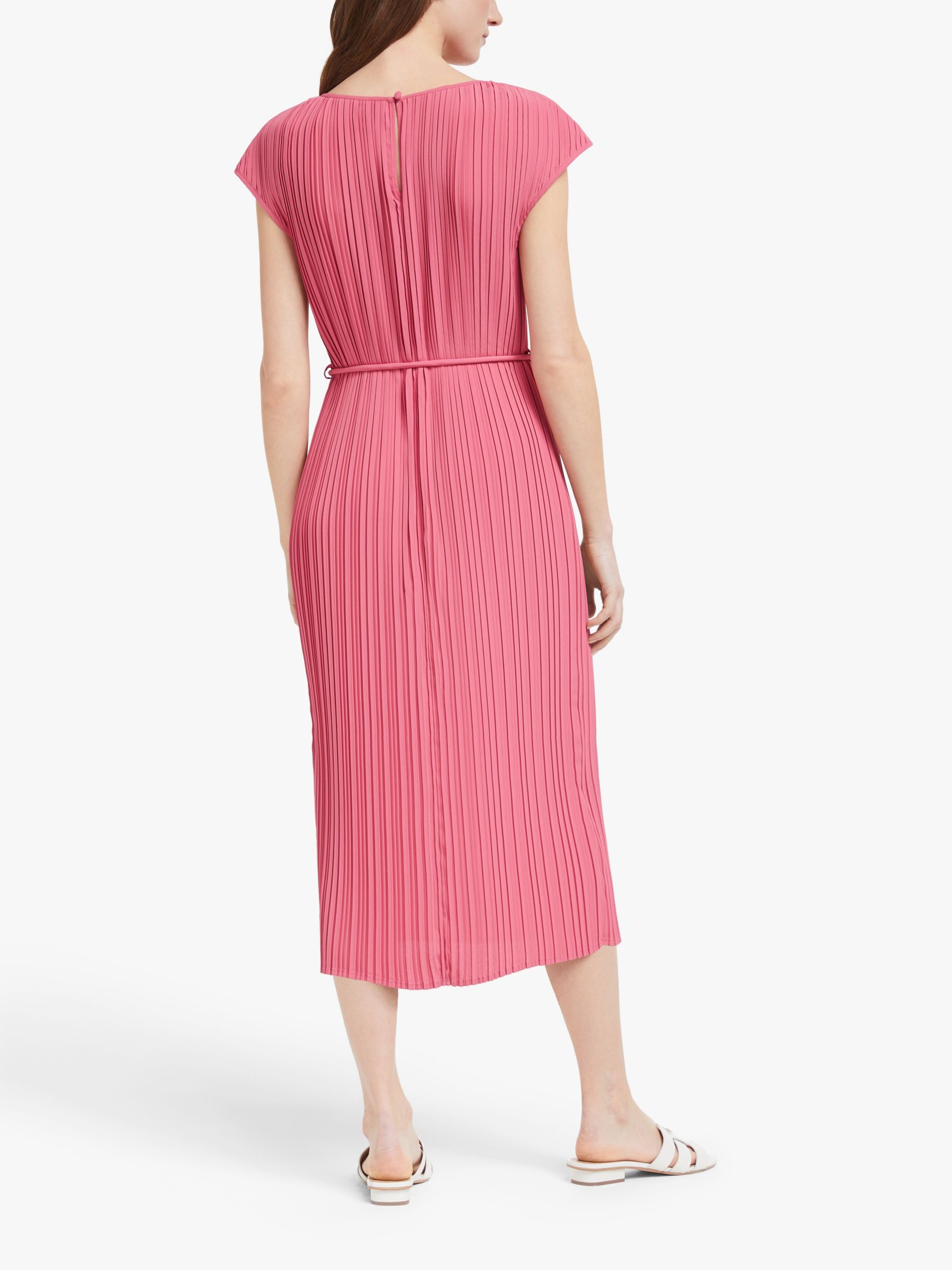 John Lewis & Partners Mini Pleat Midi Dress, Rose at John Lewis & Partners