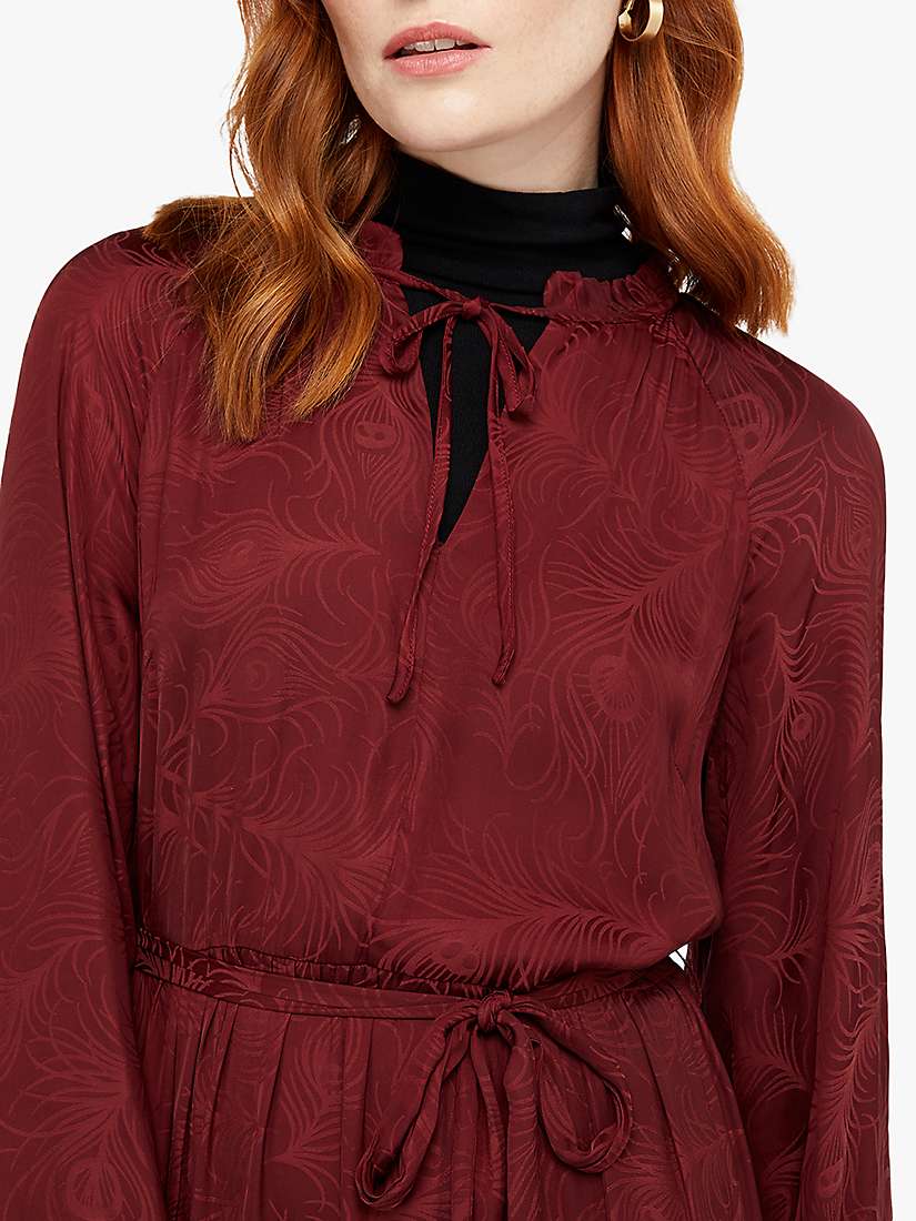 Buy Monsoon Faye Tiered Satin Midi Dress, Berry Online at johnlewis.com