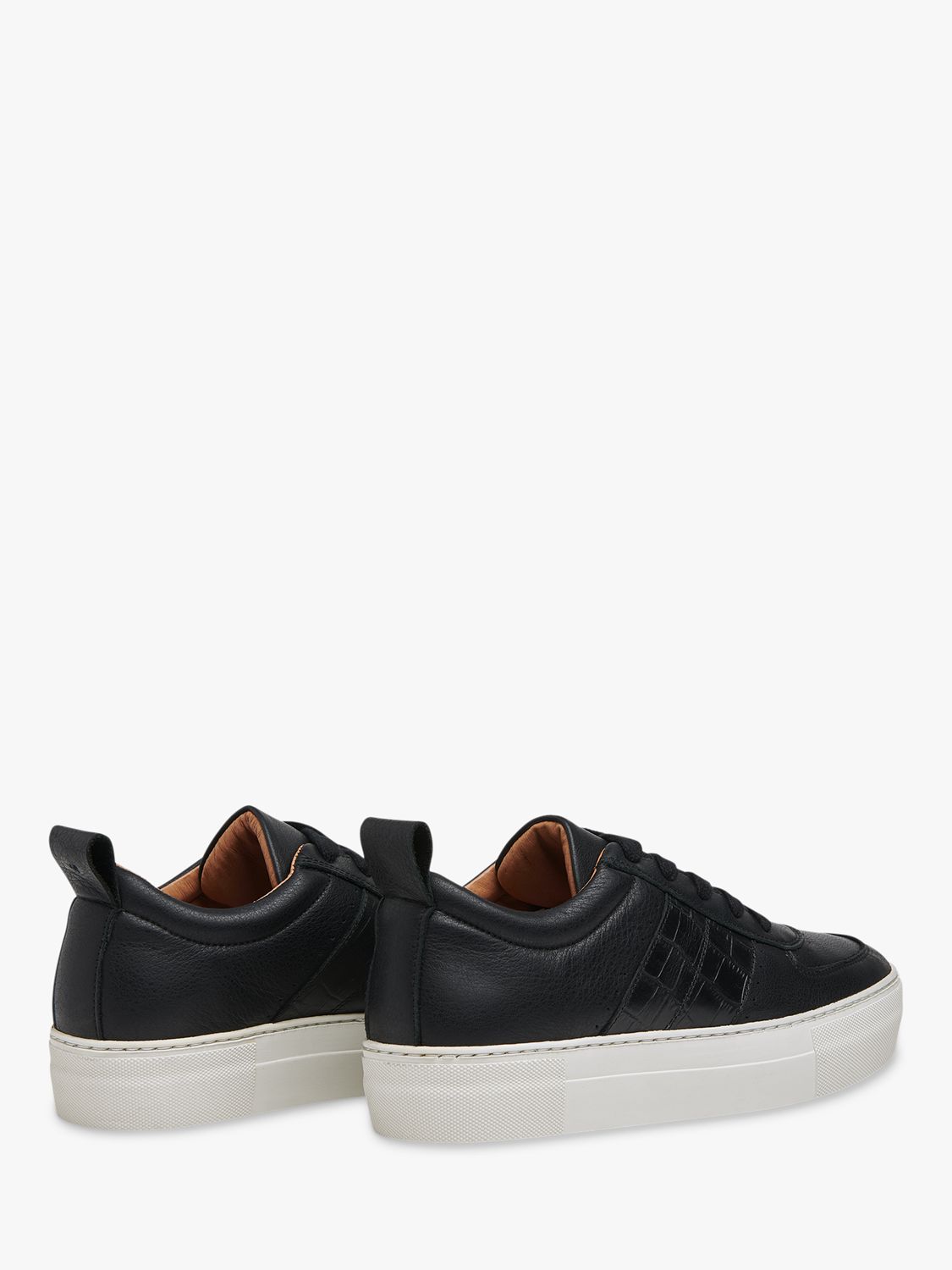 Whistles Anna Deep Sole Trainers, Black Leather at John Lewis & Partners