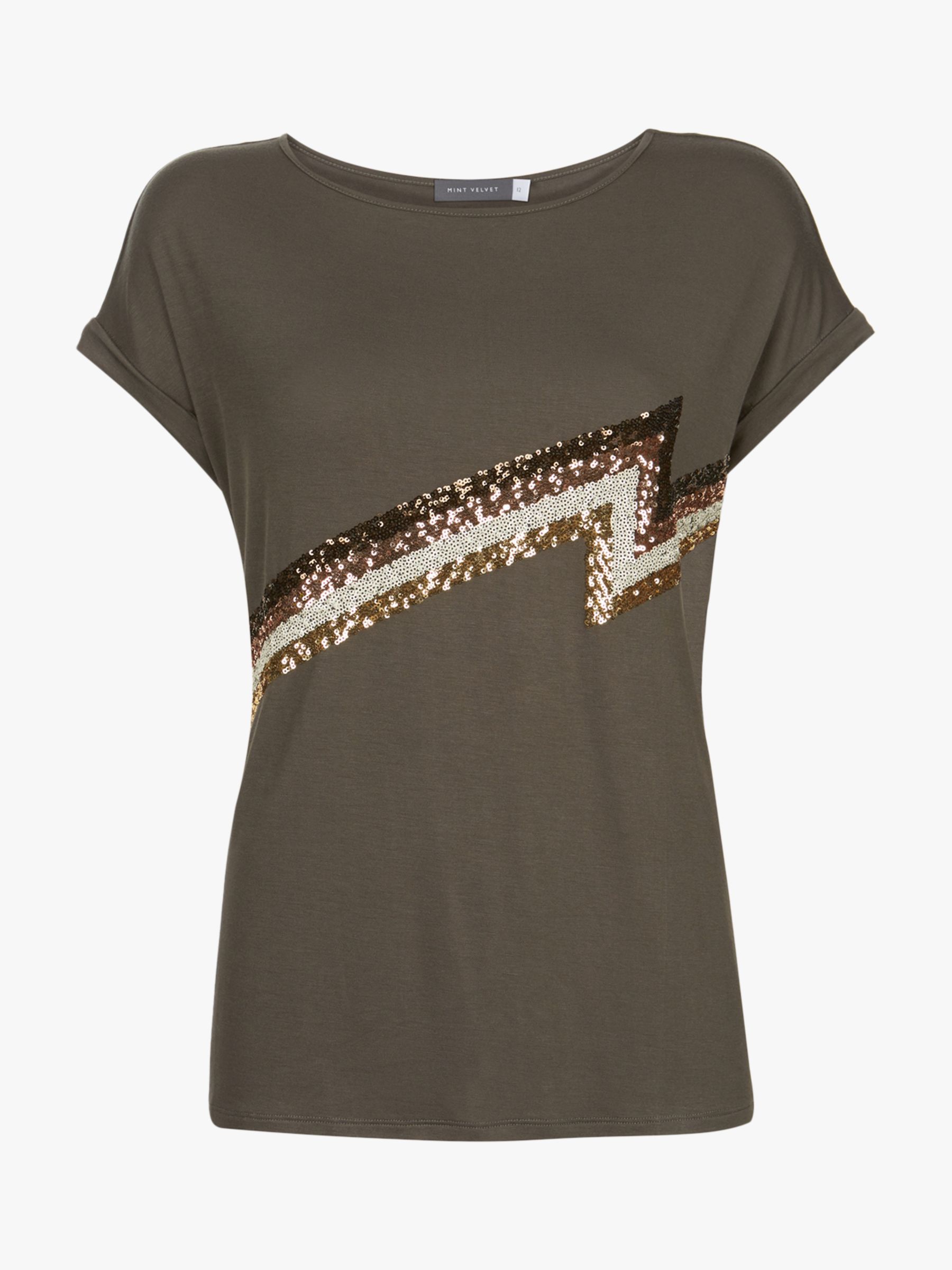 Mint Velvet Sequin Lightning Bolt T-Shirt at John Lewis & Partners