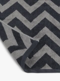 John Lewis & Partners Zig Zag Face Cloth (Set of 2) with TENCEL Lyocell, Steel