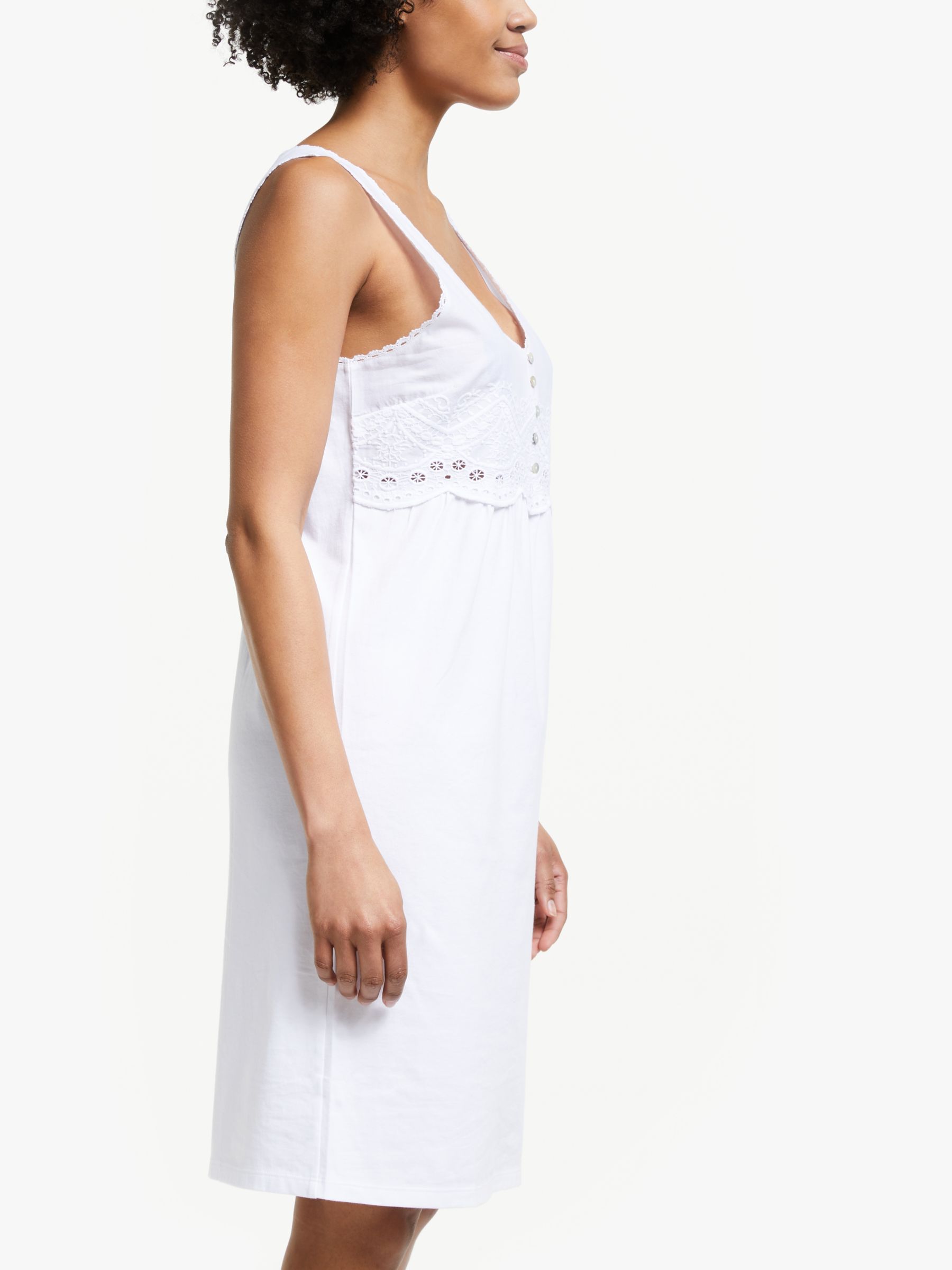 Buy John Lewis Bobbie Embroidered Sleeveless Nightdress, White Online at johnlewis.com