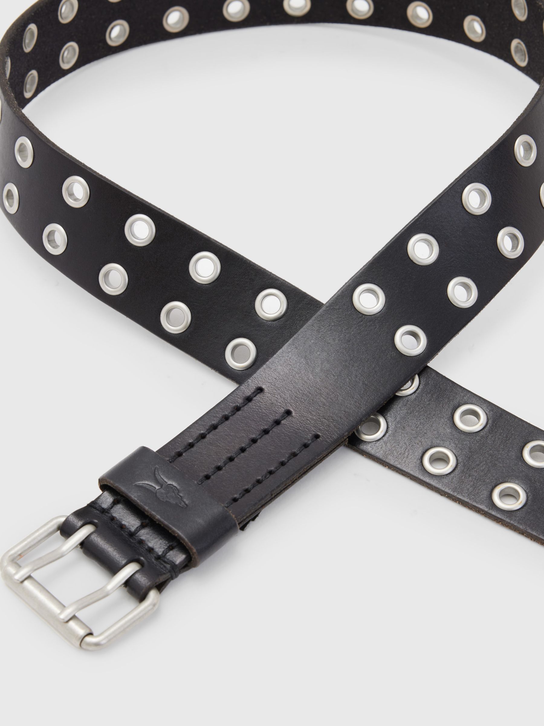 Buy AllSaints Sturge Leather Belt, Black Online at johnlewis.com