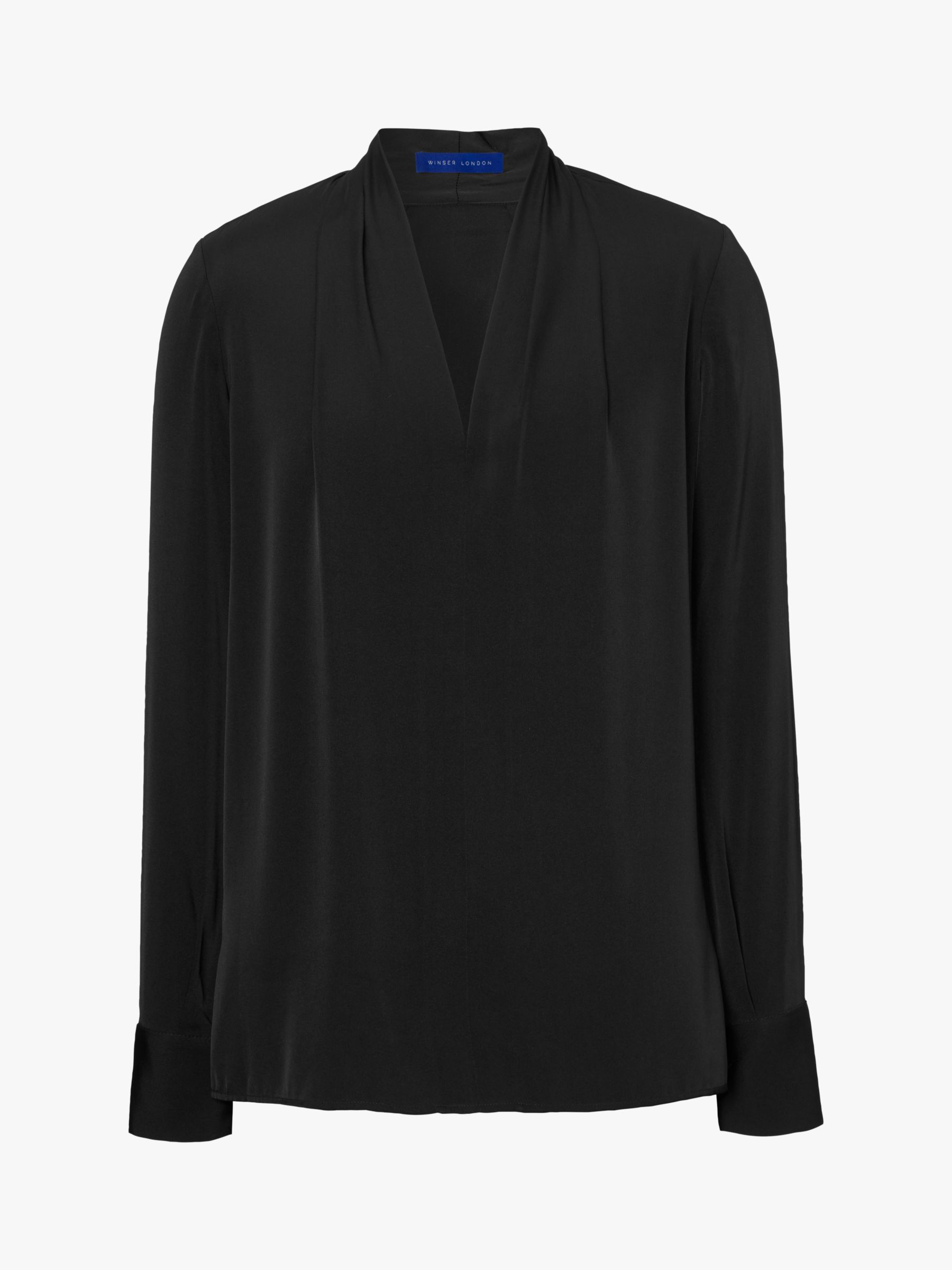 Winser London Stella Silk Blouse, Black