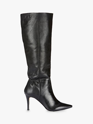 Mint Velvet Vanessa Leather Knee High Boots, Black