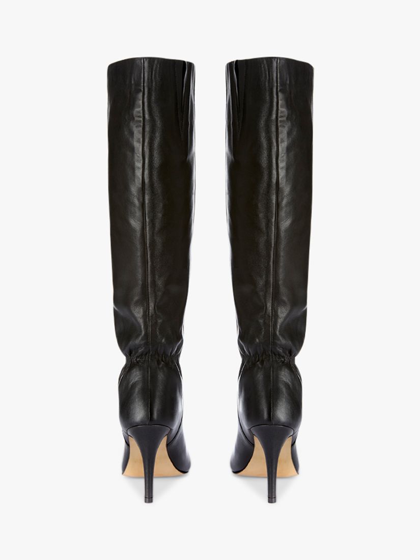 Mint Velvet Vanessa Leather Knee High Boots, Black