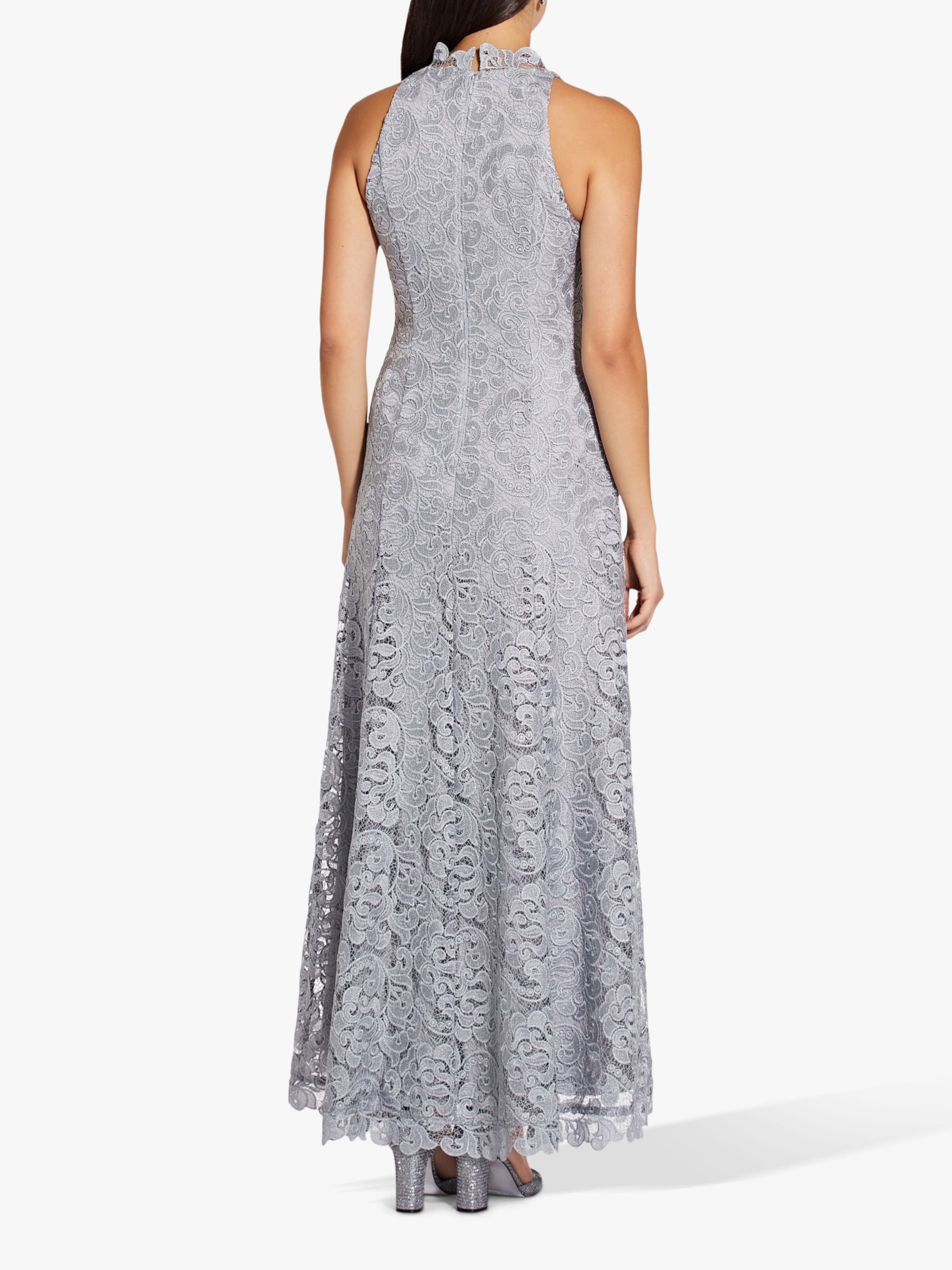 silver lace dress