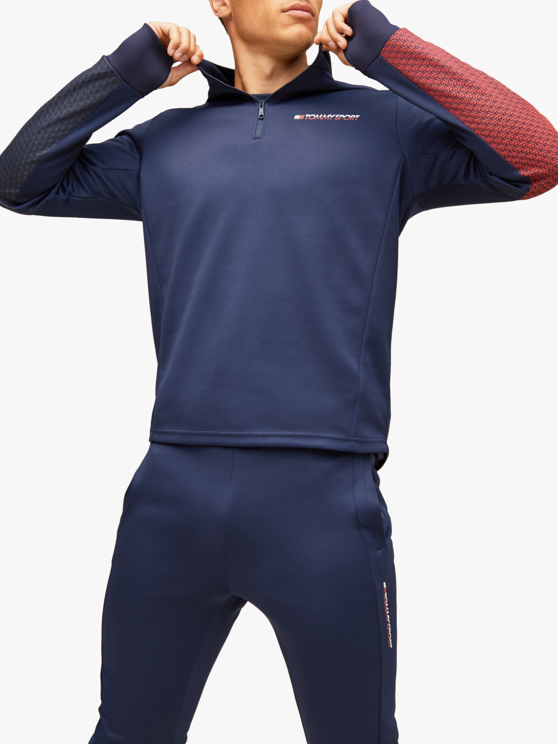 Tommy Sport Reflective Moisture Wicking Long Sleeve T-Shirt, Navy Sport