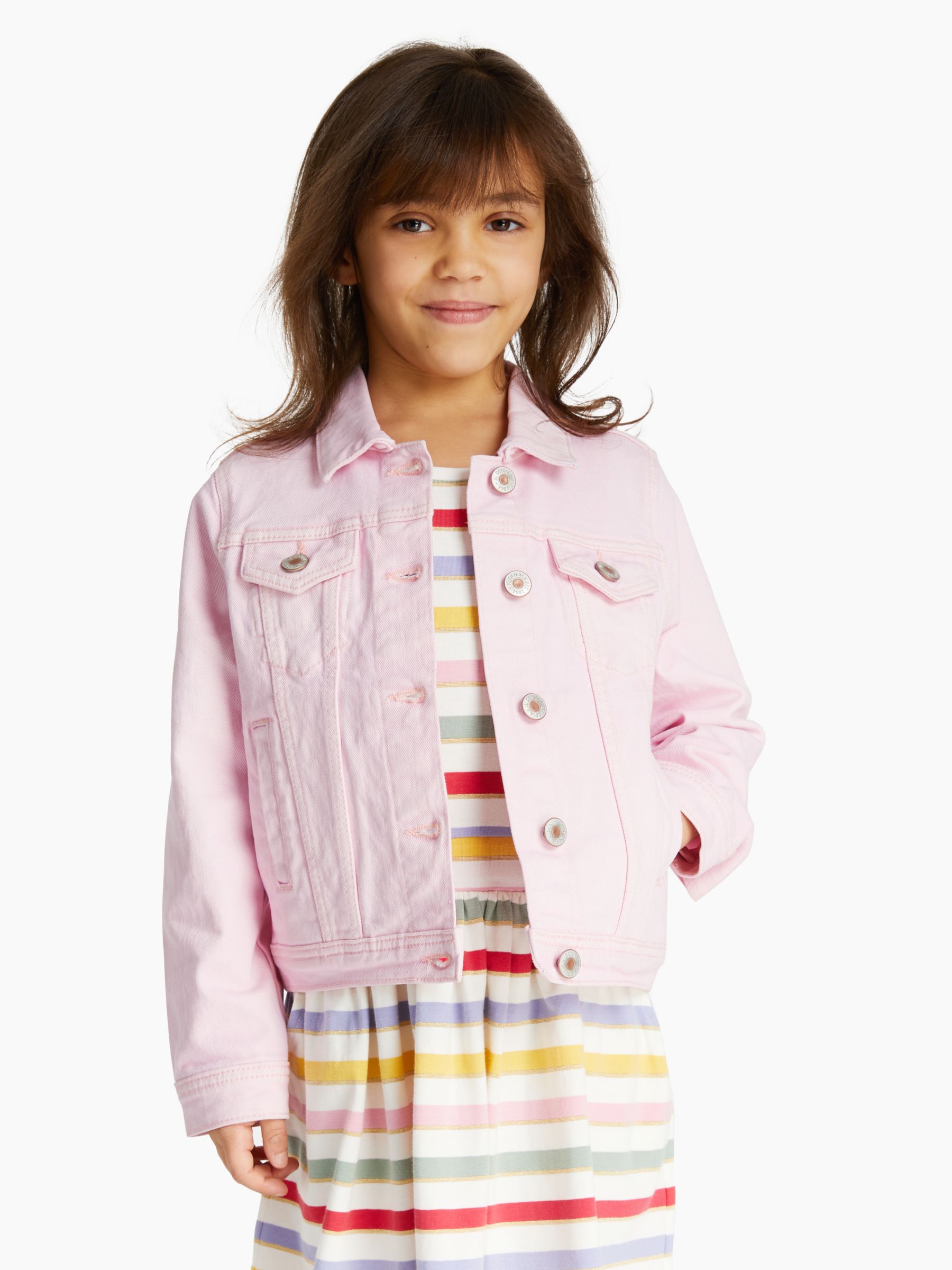 John Lewis & Partners Girls' Twill Jacket, Light Pink