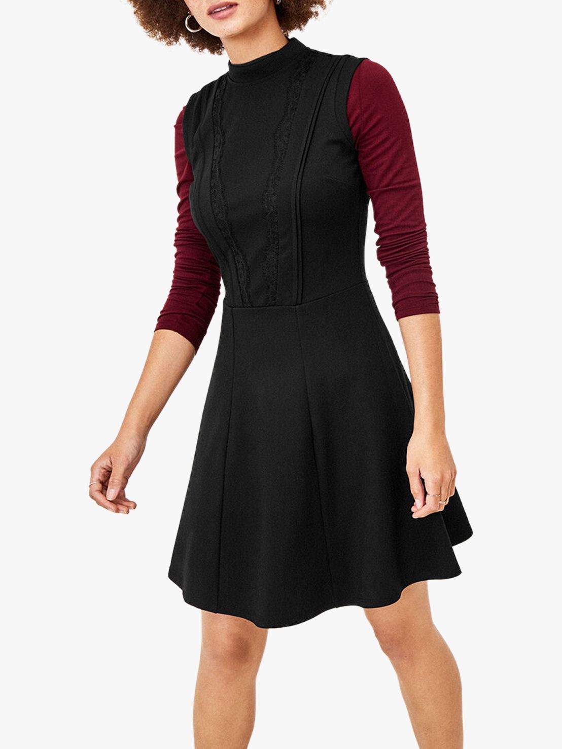 Oasis Lace Trim Sleeveless Dress, Black, XL