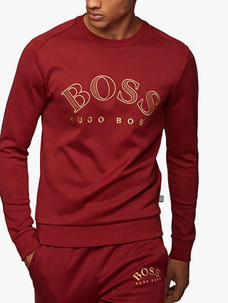 BOSS Salbo Logo Sweatshirt, Dark Pink