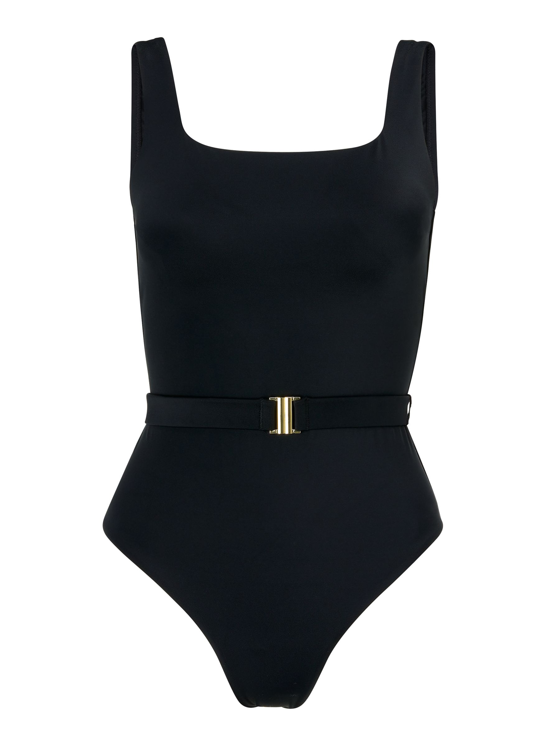 John Lewis & Partners Ava Belted Swimsuit, Black