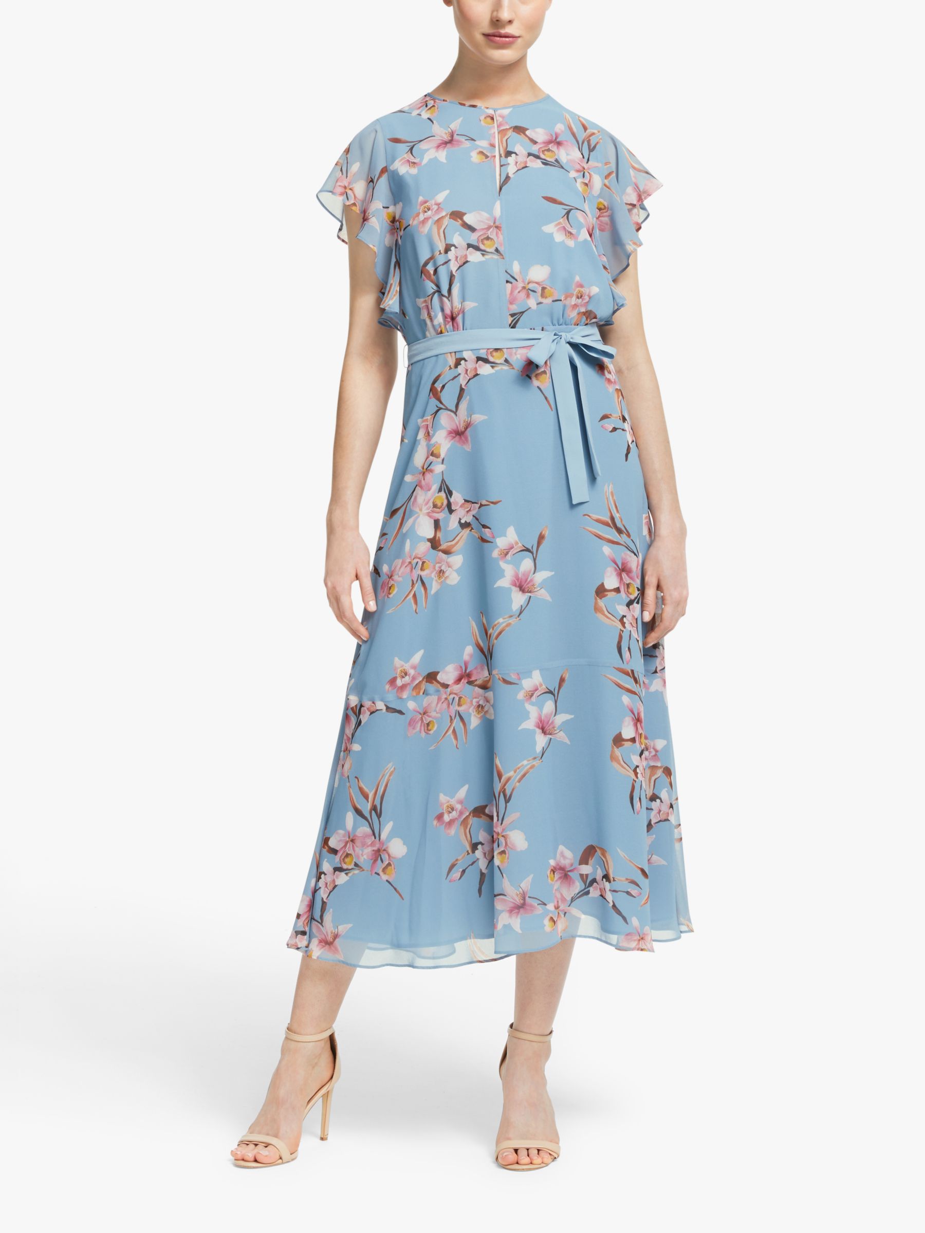 light blue floral dress with sleeves