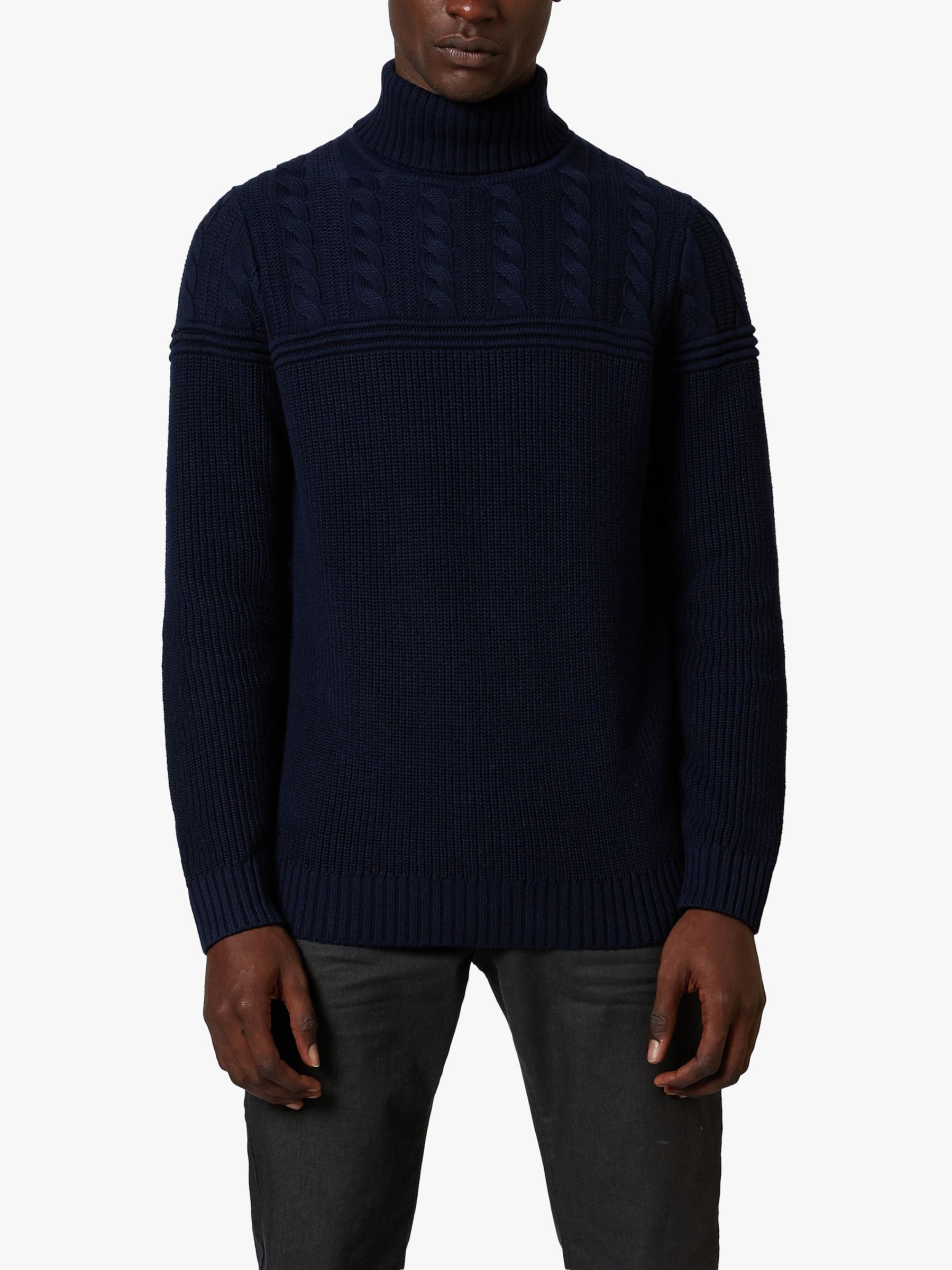 Ted Baker Rolly Chunky Cable Knit Roll Neck Jumper at John Lewis & Partners